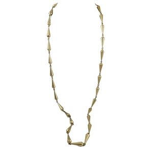 Lia Sophia long chain necklace muted gold tone